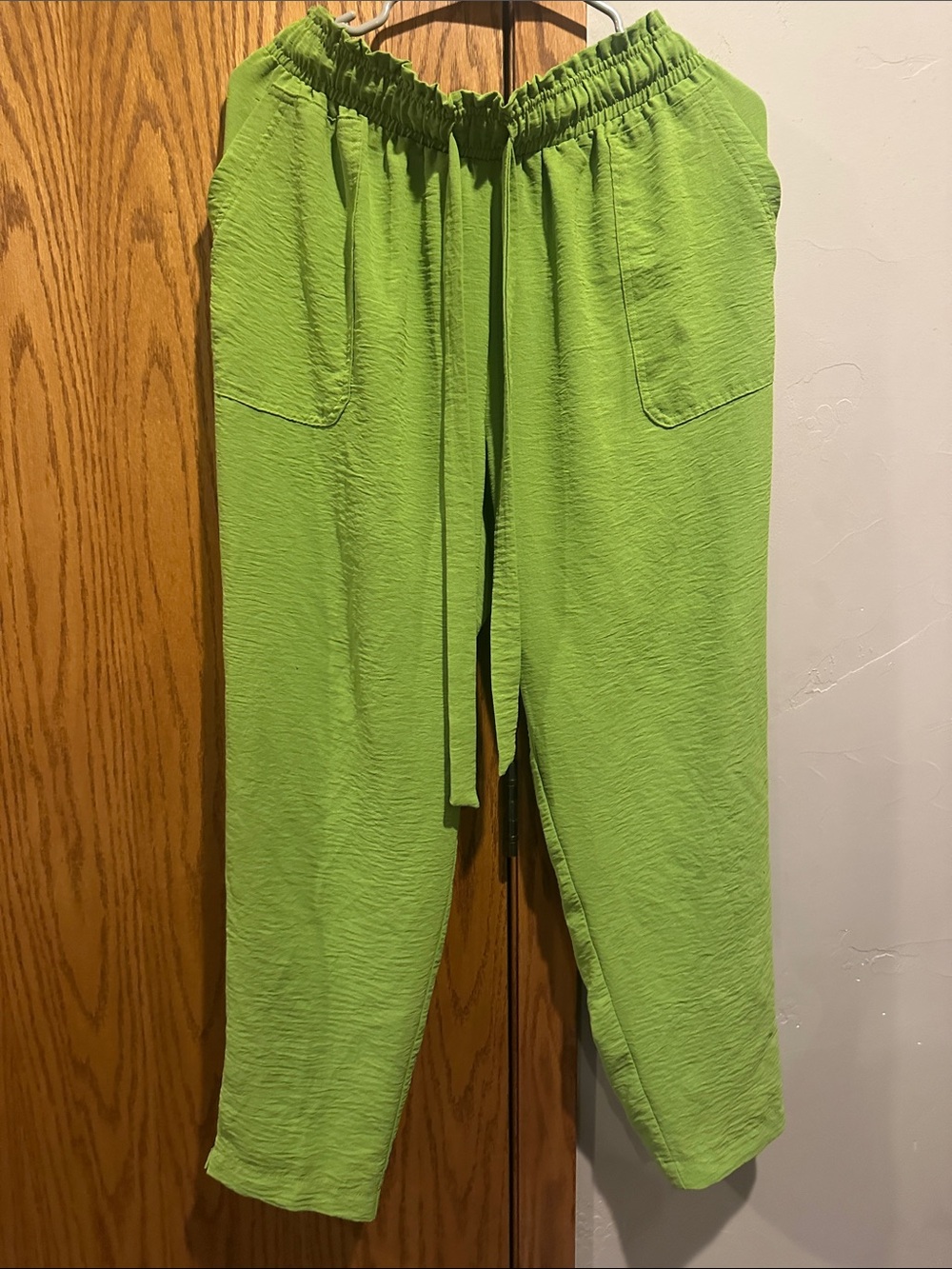 Soho Lime Green Elastic-Waist Jogger Pants
